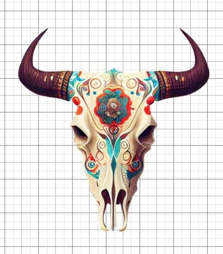 Bull skull Western sublimation transfer Paper