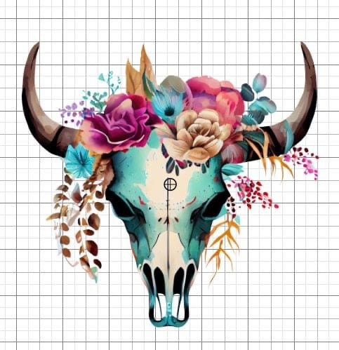 Bull skull Western sublimation transfer Paper