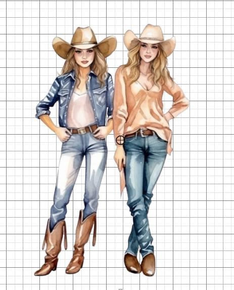 Best friends Cowgirls Western sublimation transfer Paper