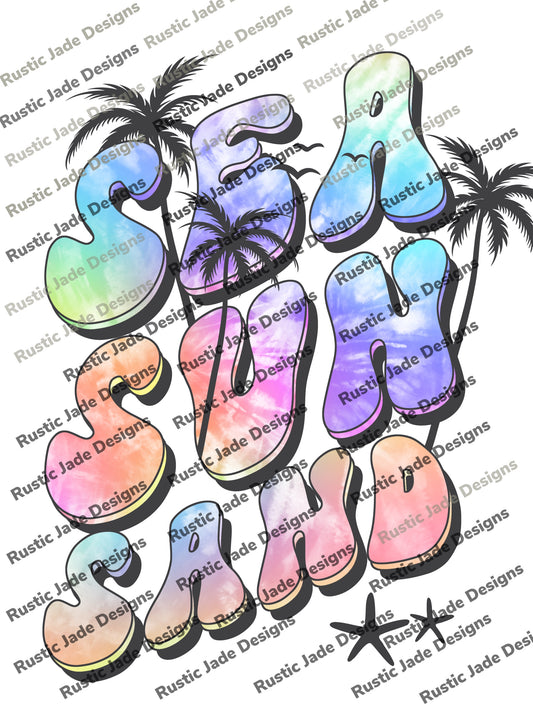 Sea sun sand Summer sublimation transfer