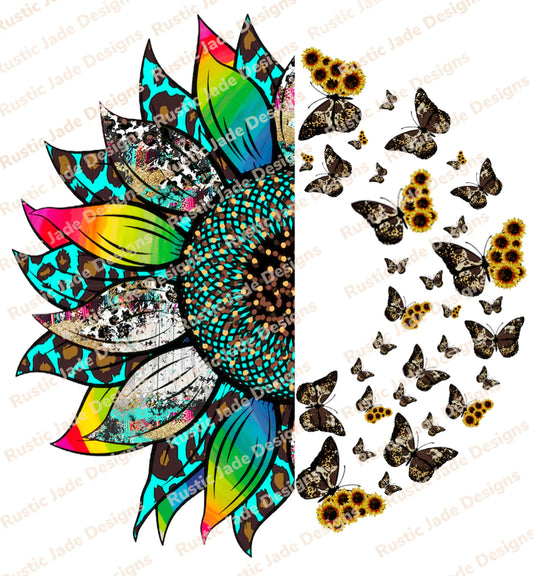 Sunflower/Butterflies sublimation transfer paper