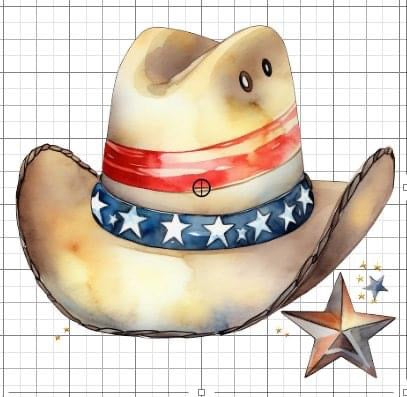 Stars & stripes Cowboy hat Western sublimation transfer paper