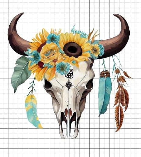 Bull skull Western sublimation transfer Paper