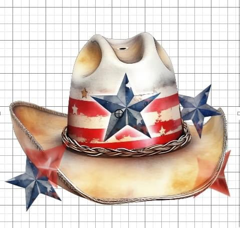 Stars & stripes Cowboy hat Western sublimation transfer paper