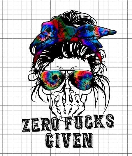 Zero fu*ks given sublimation transfer PAPER