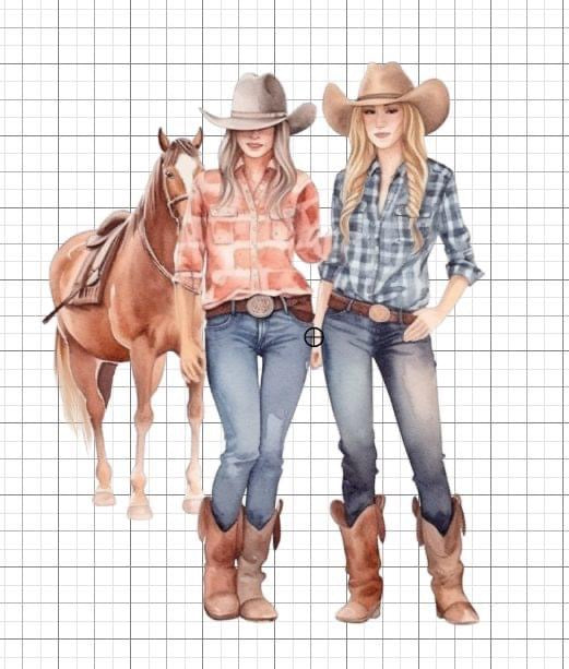Best friends Cowgirls Western sublimation transfer Paper