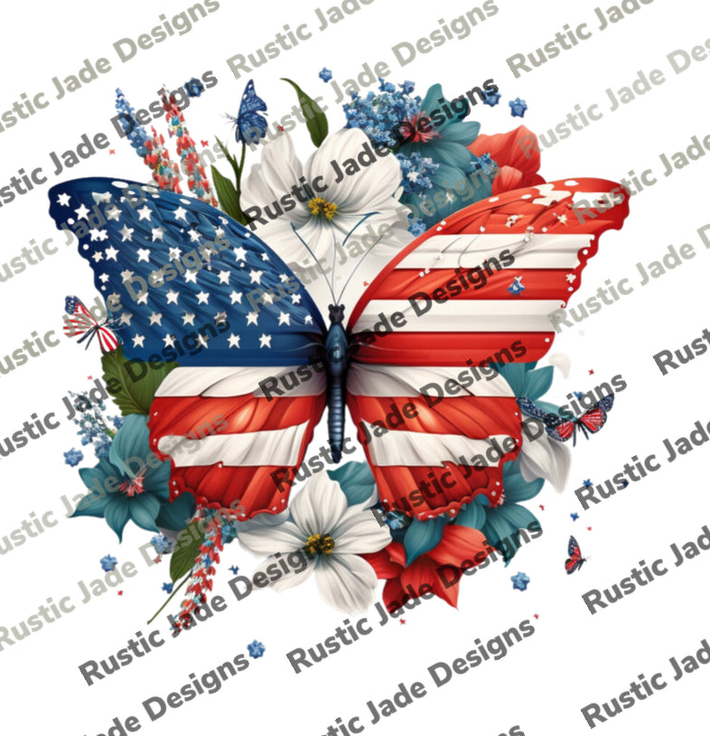 4th of July Patriotic Memorial Day Labor Day Butterfly DIGITIAL DOWNLOAD BUNDLE sublimation Paper