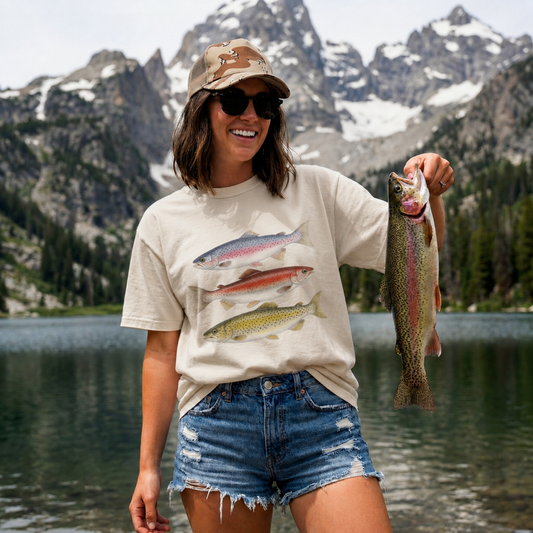 Vintage Trout Fishing Graphic Tee |  Fishing Shirt