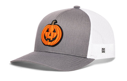 Jack-O-Lantern Trucker Hat Trucker Hat  |  Black Pumpkin Snapback