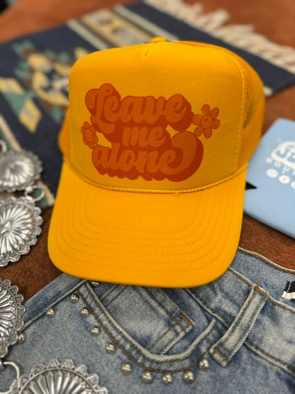 Leave Me Alone Retro Flower Trucker Hat