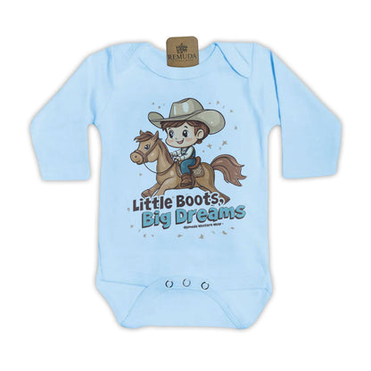 Little Boots, Big Dreams - Infant Boys One Piece Romper