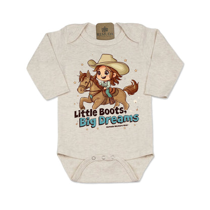 Little Boots, Big Dreams - Infant Girls One Piece Romper