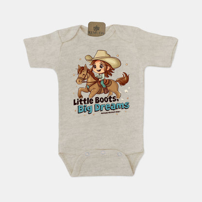 Little Boots, Big Dreams - Infant Girls One Piece Romper