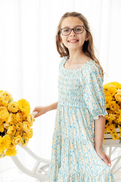 Buttercup Blooms Smocked Ruffle Dress