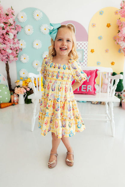 Easter Picnic Smocked Ruffle Dress