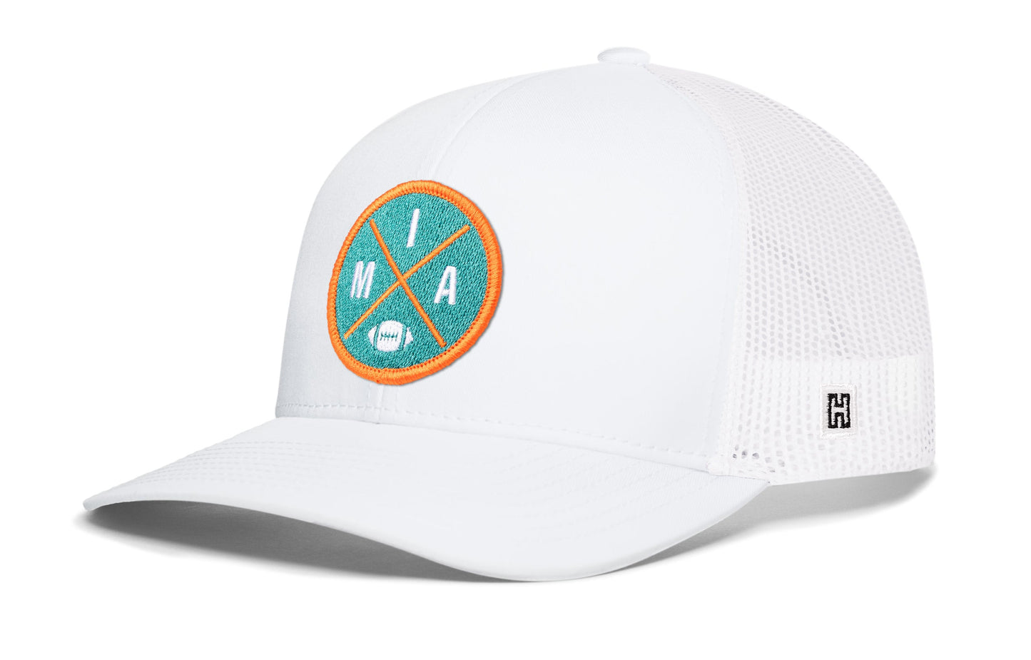 Miami Trucker Hat  |  Black MIA X Football Snapback