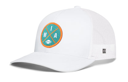 Miami Trucker Hat  |  Black MIA X Football Snapback