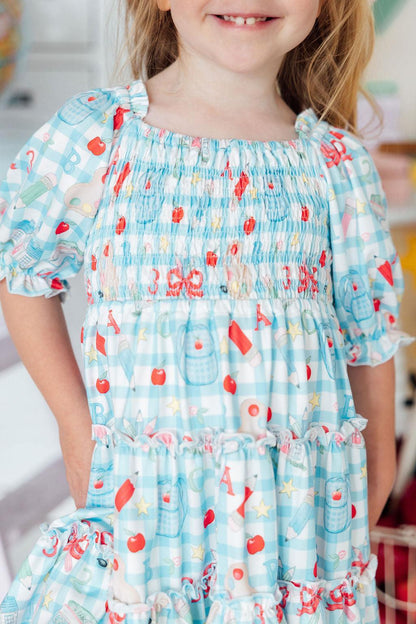 Honor Roll Smocked Ruffle Dress