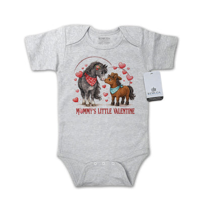 Mommy's Little Valentine Cowboy  - Infant Boys One Piece Western Romper