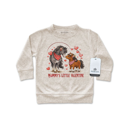 Mommy's Little Valentine Cowgirl - Western Infant Girls Long Sleeve Pullover Shirt