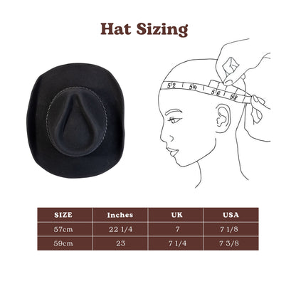 Obsidian Black Felt Cowboy Hat