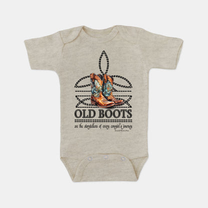 OLD BOOTS Cowgirl Boot Stitch Infant Western One Piece Romper