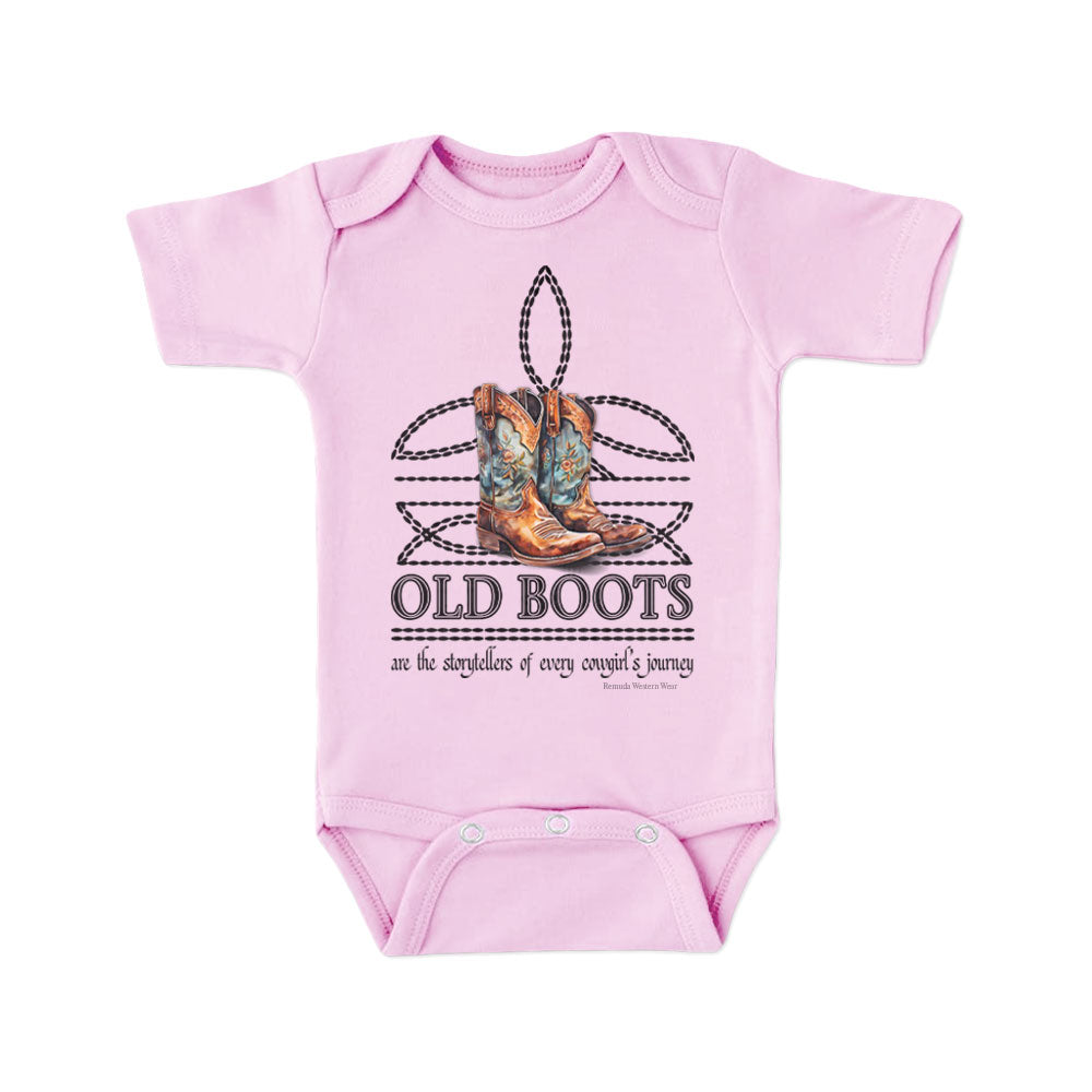 OLD BOOTS Cowgirl Boot Stitch Infant Western One Piece Romper