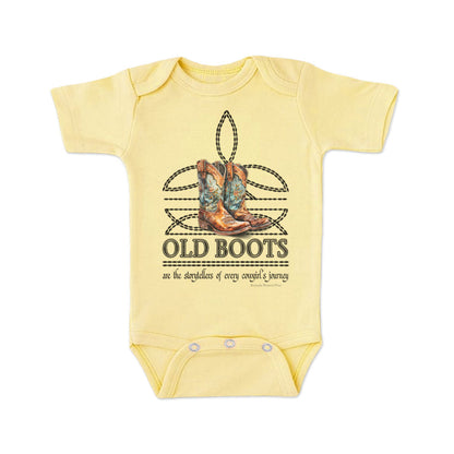 OLD BOOTS Cowgirl Boot Stitch Infant Western One Piece Romper