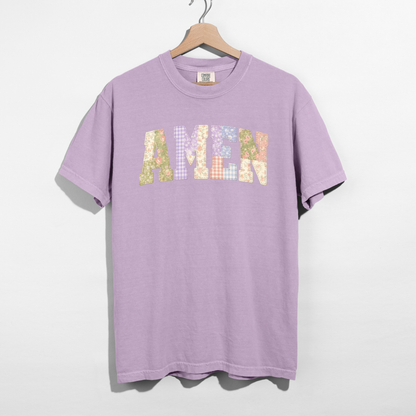 AMEN Faux Patchwork Graphic Tee
