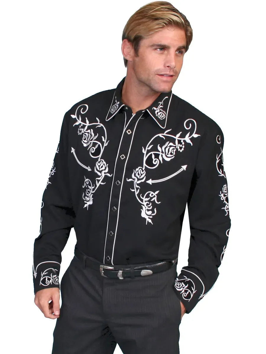 Scully Rose Colored Glasses - Mens Western Shirt