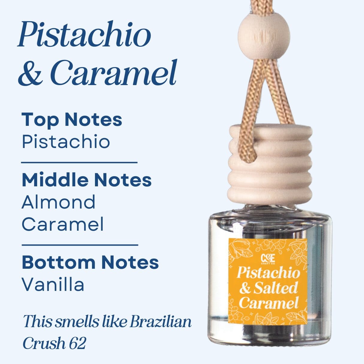 Pistachio & Salted Caramel Scented Car Freshener