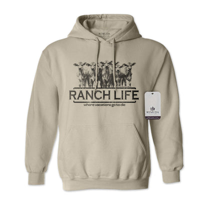 Ranch Life: Where Vacations Go To Die - Adult Unisex Western Hoodie