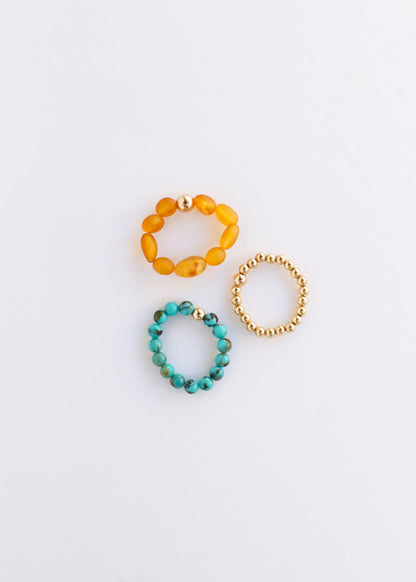 Natural Turquoise + 14k Gold Filled || Adult Ring