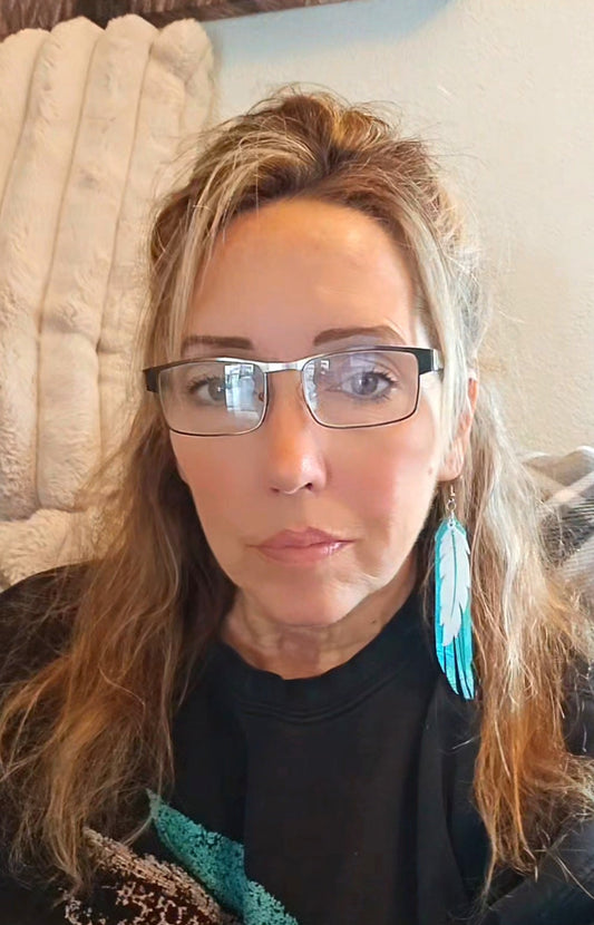 3D Printed Feather Leather Fringe Earrings Made in America