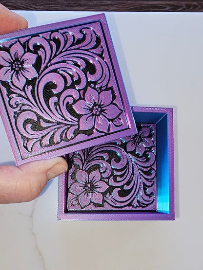 Baha Ranch 3D Tooled Gift Box - choice of colors and sizes