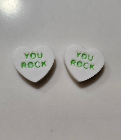 3d Printed Candy Conversation Heart Pins or Earrings Made in America