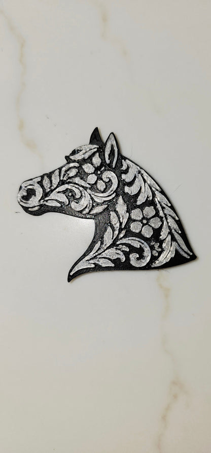Baha Ranch Year of the Horse Tooled 3d Print Bookmark Keychain Hatpin Magnet Purse Charm Made in America