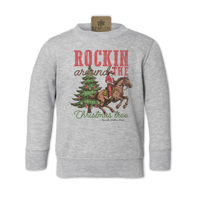 Rockin Around The Christmas Tree - Toddler Western Santa Sweatshirt
