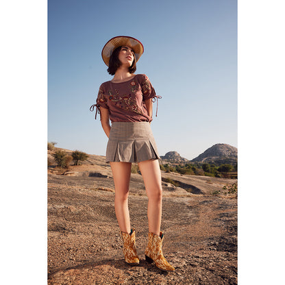 Cowdie Western Hairon Leather Booties