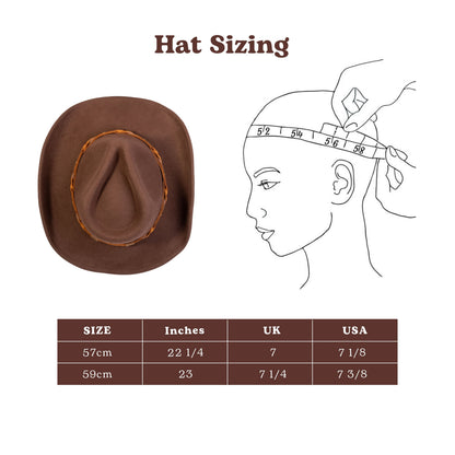 Saddle Brown Felt Cowboy Hat