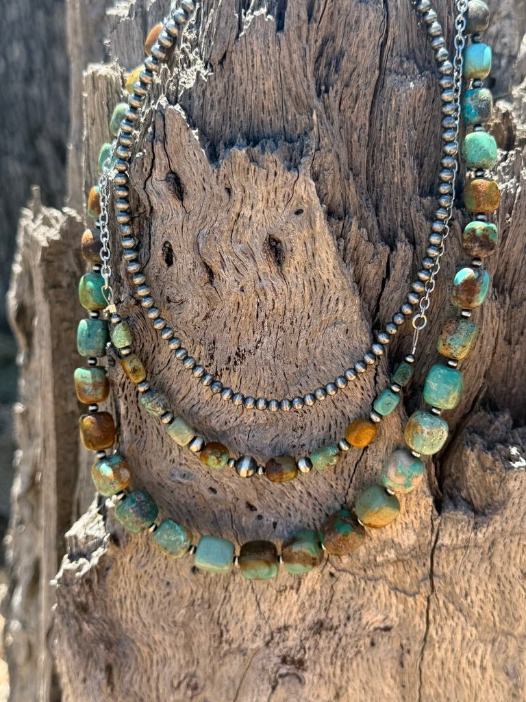 Sage Canyon Stone Beaded Chain Necklace