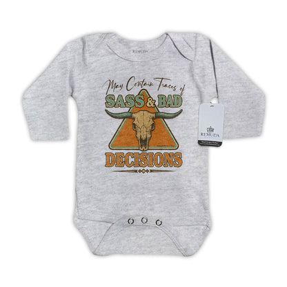 Sass & Bad Decisions - Infant Kids One Piece Western Romper