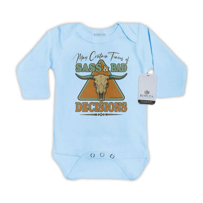 Sass & Bad Decisions - Infant Kids One Piece Western Romper