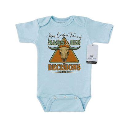 Sass & Bad Decisions - Infant Kids One Piece Western Romper