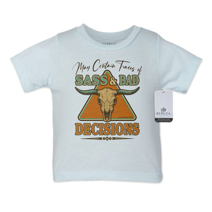 Sass & Bad Decisions - Infant Kids Western Tee T-Shirt