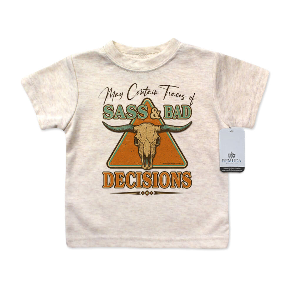 Sass & Bad Decisions - Infant Kids Western Tee T-Shirt