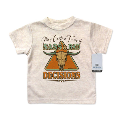 Sass & Bad Decisions - Infant Kids Western Tee T-Shirt