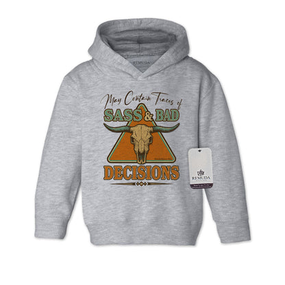 Sass & Bad Decisions - Toddler Western Pullover Hoodie