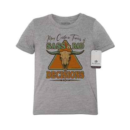 Sass & Bad Decisions - Youth Western Tee T-Shirt