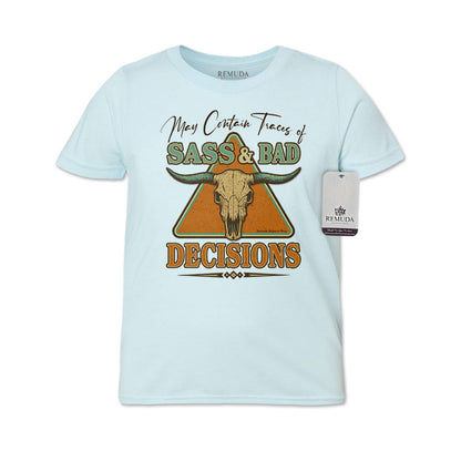 Sass & Bad Decisions - Youth Western Tee T-Shirt